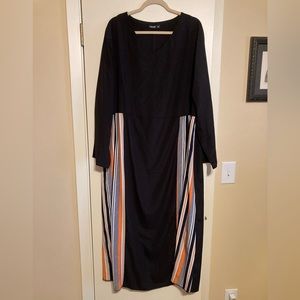 Plus colorful striped smock dress